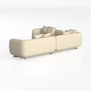 Minimalist Boucle Fabric L-shaped Sectional Sofa 3D Model Left 45 Degree View