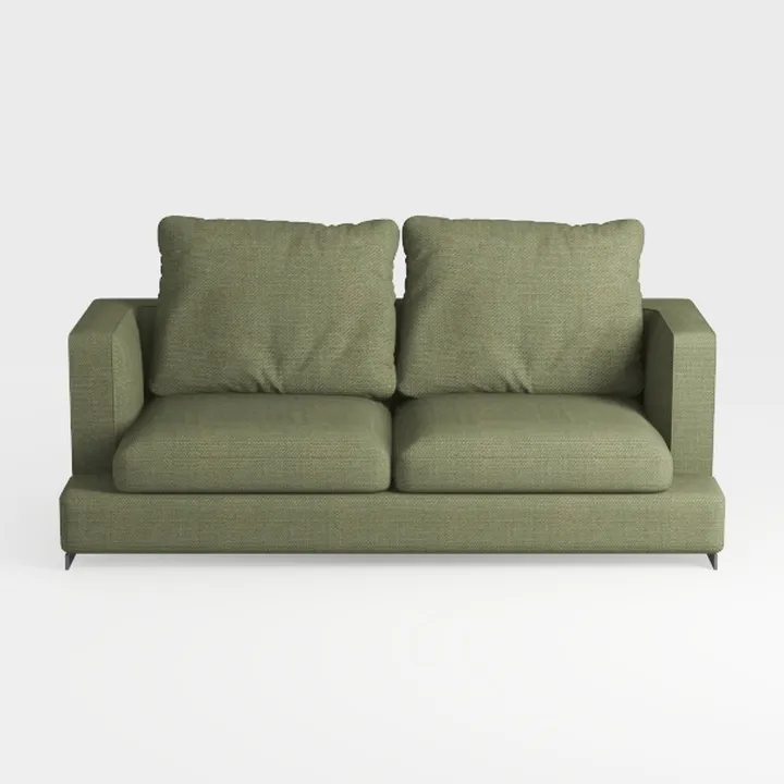 Minimalist Sage Green Fabric Loveseat Sofa 3D Model