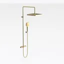 Brass Gold Modern Wall Mounted Shower System 3D Model Right 45 Degree View