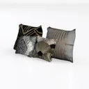 Art Deco Fabric Decorative Throw Pillows 3D Model Left 45 Degree View