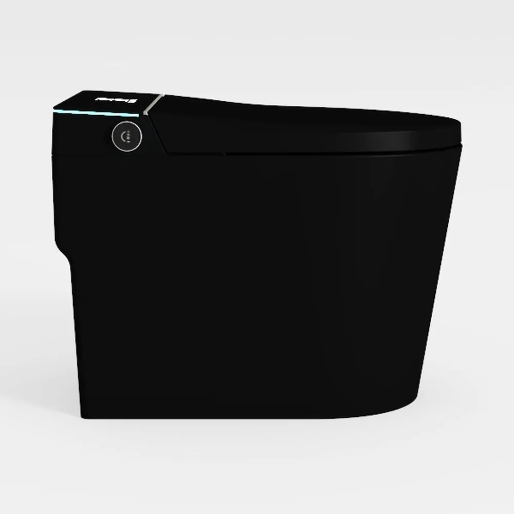 Black Smart Bidet Toilet with Heated Seat Built