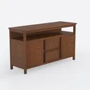 SIMPLIHOME Amherst 54-inch Wide Solid Wood TV  Right 45 Degree View