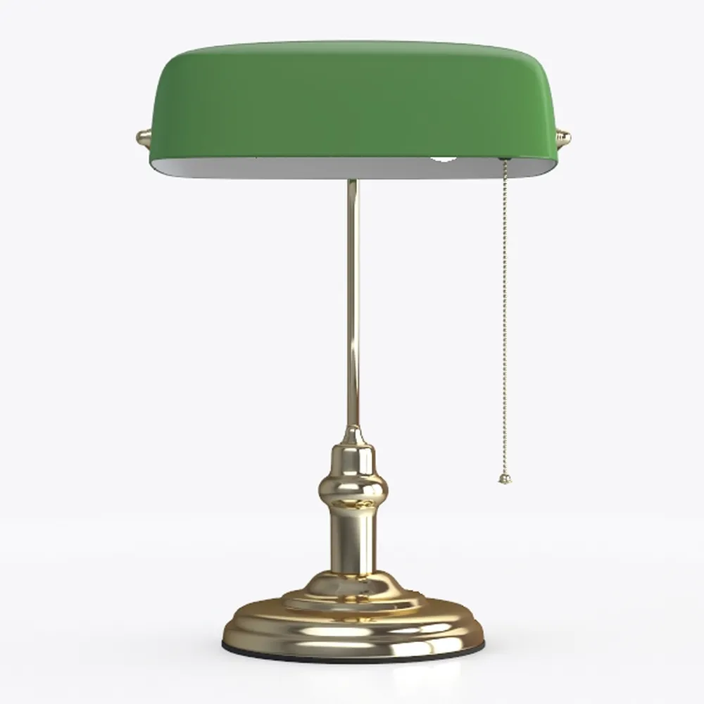 TORCHSTAR Green Glass Bankers Desk Lamp, UL Listed