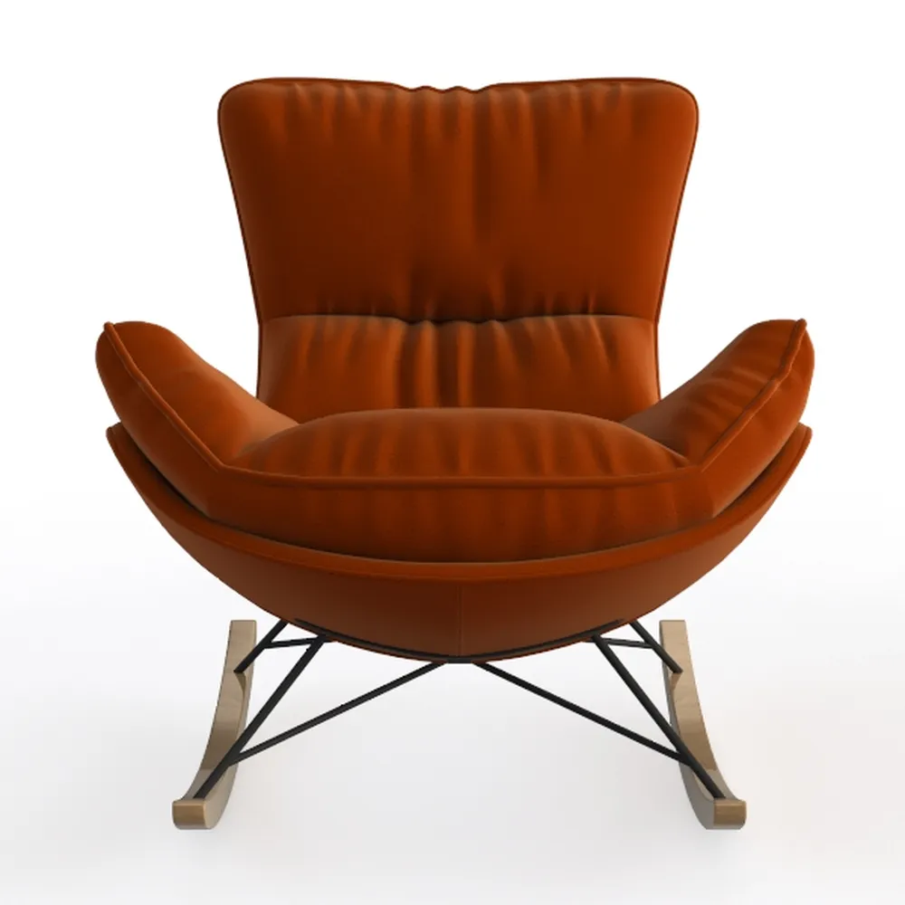 Nordic Rocking Chair with Comfortable Cushion, Rec