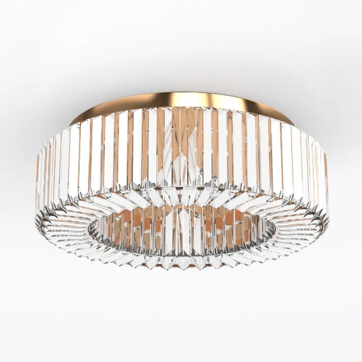 VONLUCE Crystal Light Fixture, Modern Semi Flush