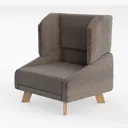 Chenille Fabric Upholstered Accent Chair with Left 45 Degree View