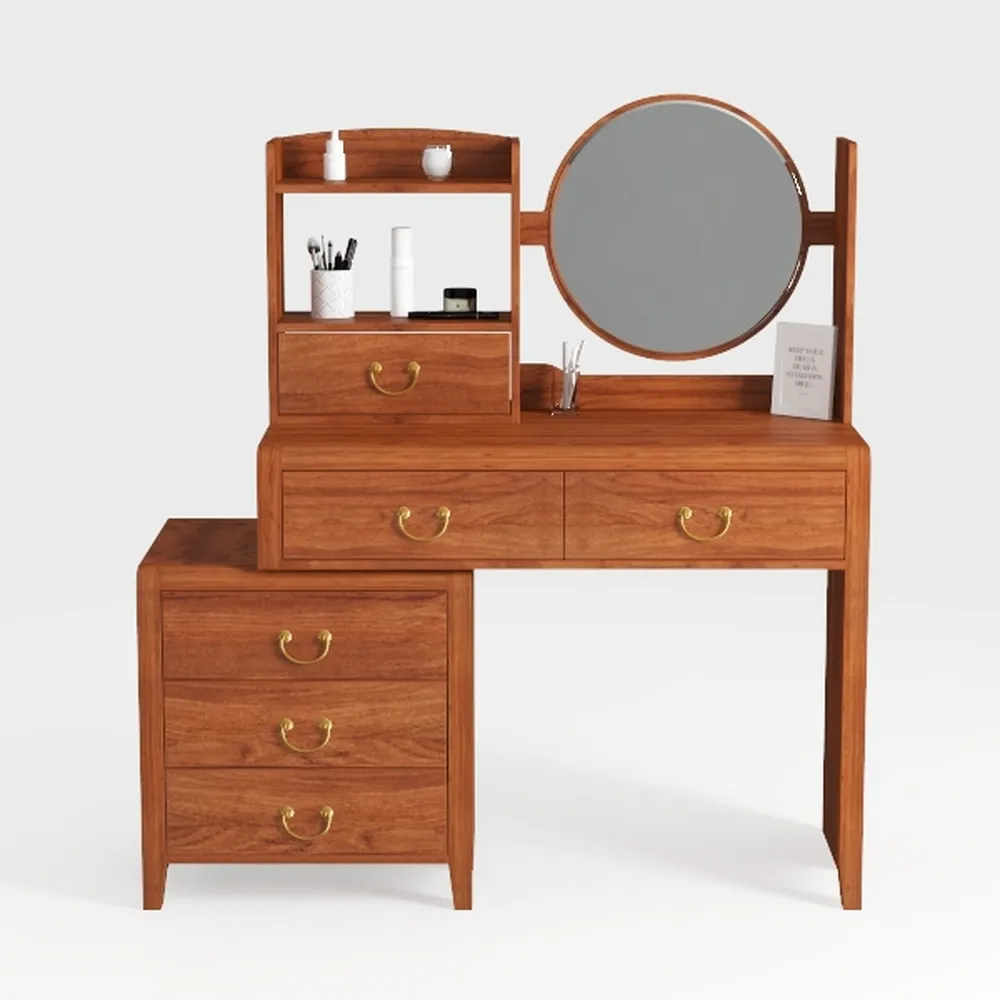 Helotes 63 in. Brown Makeup Vanity Table Make Up D