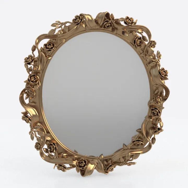 Vintage Mini Mirror Model Gold Silver 1:12 Classic Resin Crown Mirror Photo Frame Dollhouse Miniature Mirror Decor Accessories