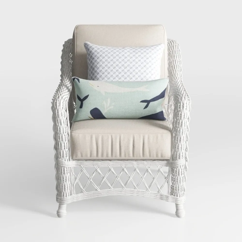 Ikea STOCKHOLM 2017 poltrona con cuscino, rattan/Gräsbo bianco