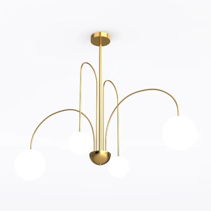 30" Mid Century Arch Chandelier, Large Modern
