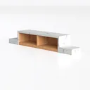 70'' TV Stand with Fireplace-White Entertainment Left 45 Degree View