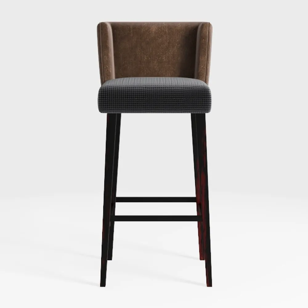Benzara Lynsey Contemporary Barstool with Linen