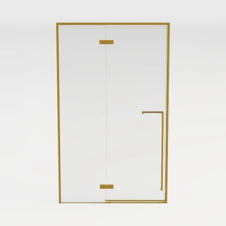 Modern Brass and Glass Shower Door 3D Model