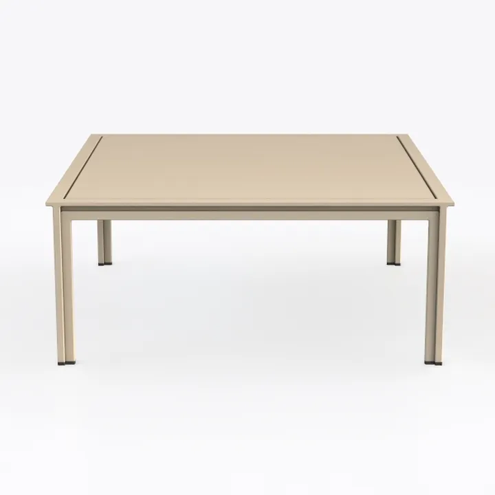 Silver Rectangular Aluminum Patio Outdoor Coffee T