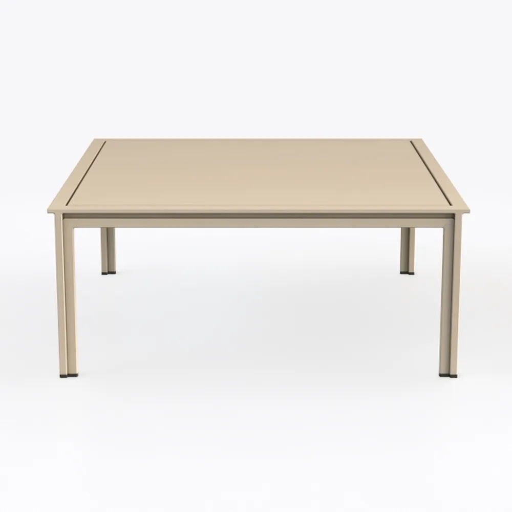 Silver Rectangular Aluminum Patio Outdoor Coffee T