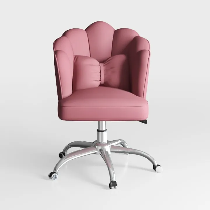 Pink Fabric Petal Bow Decor Office Chair 3D Model