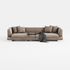 Minimalist Modern Fabric Extra Large Sofa With Throw Pillows 3D Model