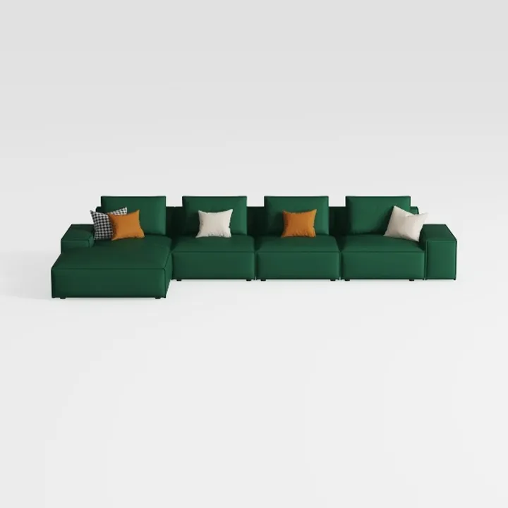 Velvet 154.7" W Modular Sectional Sofa with Storag