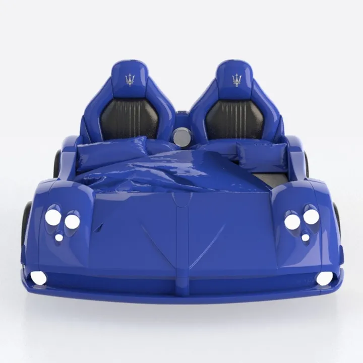 Wood Race Car Bed Twin Size, Kids Race Car Bed wit