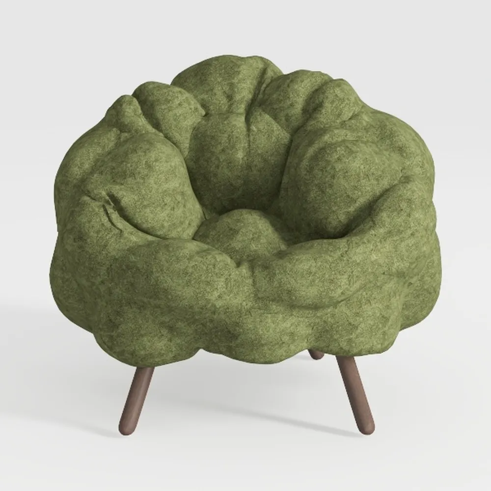 Accent Chair, Modern Barrel Chair with Solid Wood