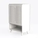 Panana White Coffee Bar Cabinet, Farmhouse Kitchen Left 45 Degree View