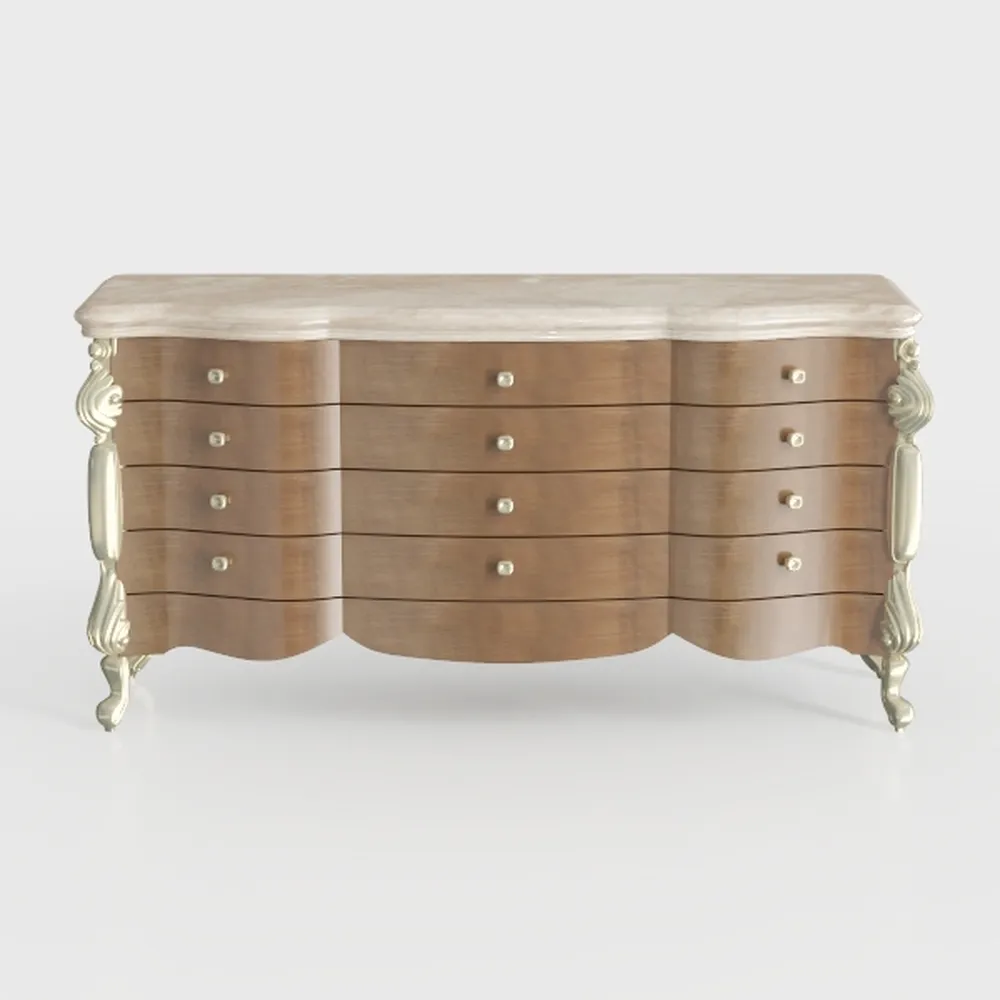 Fluted Dresser for Bedroom, 55" W 8 Drawer