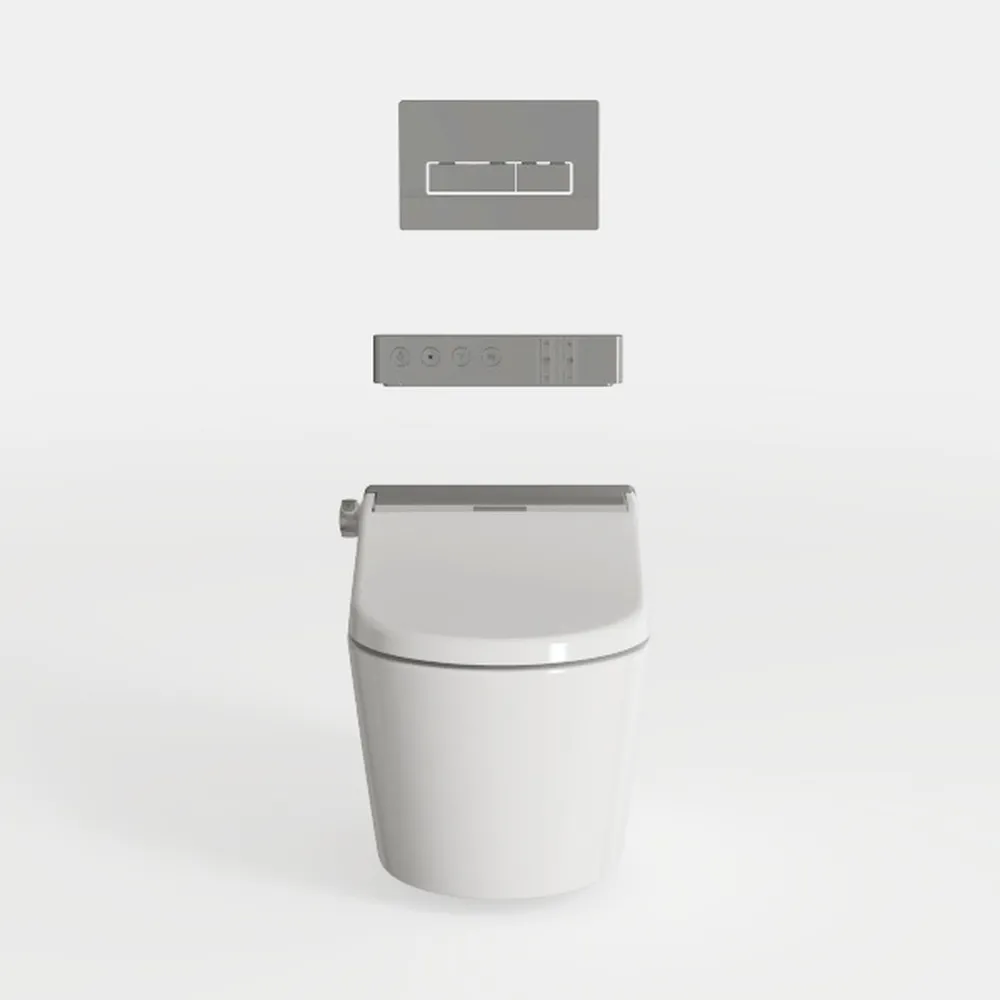 Elongated Smart Toilet with Auto-Open Lid & Heated