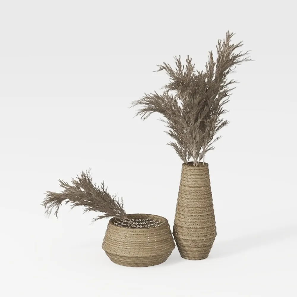 Ceramic Rustic Vase, 9.05 inch Farmhouse Flower