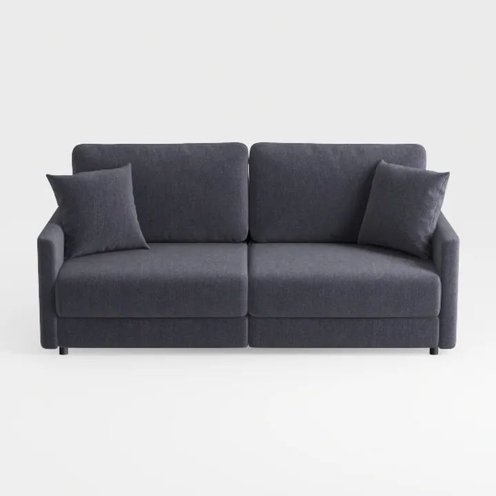 Minimalist Dark Gray Fabric Loveseat Sofa 3D Model