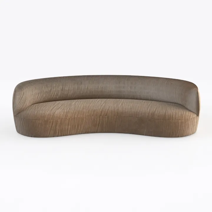 Minimalist Curved Fabric Sofa 3D Model
