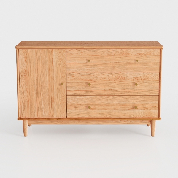Fluted Sideboard Buffet Cabinet with Storage,Oval