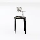 Modern Black Metal Round Side Table Minimalist 3D Model Left 45 Degree View