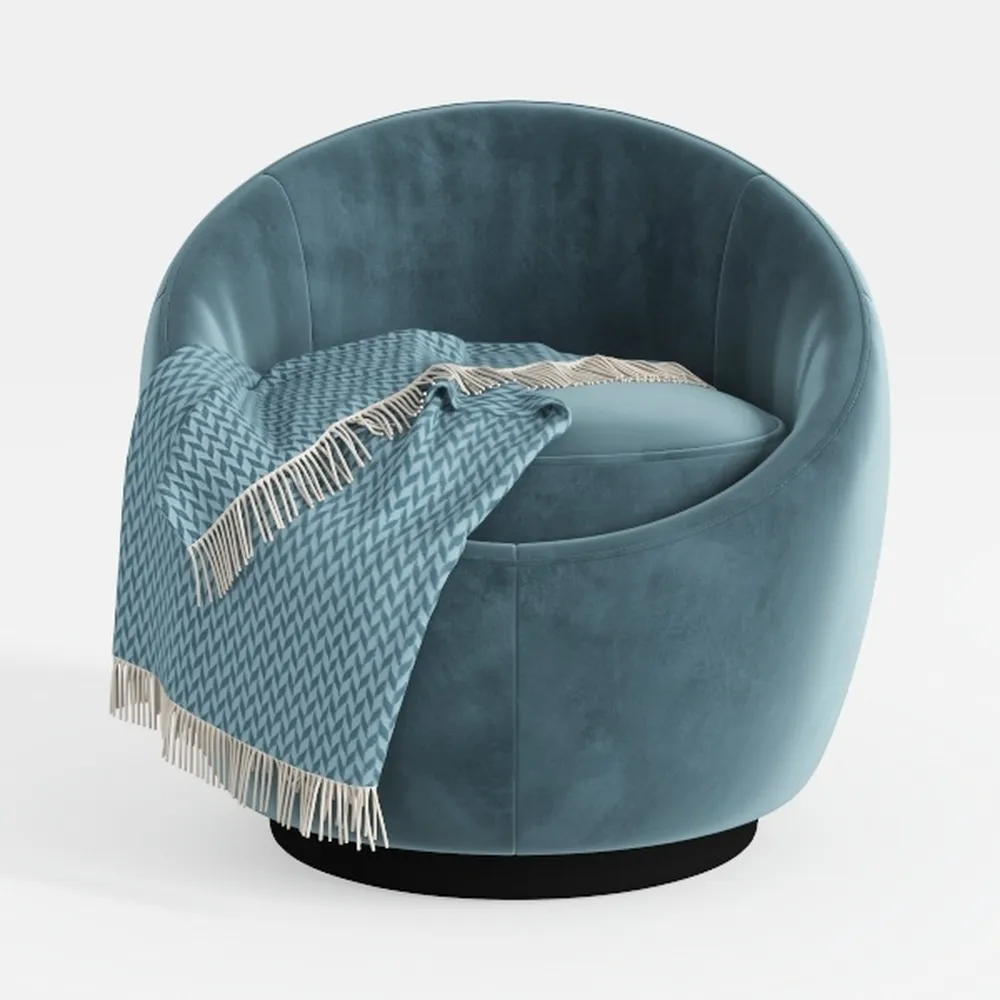 Swivel Barrel Chair Velvet Round Leisure with
