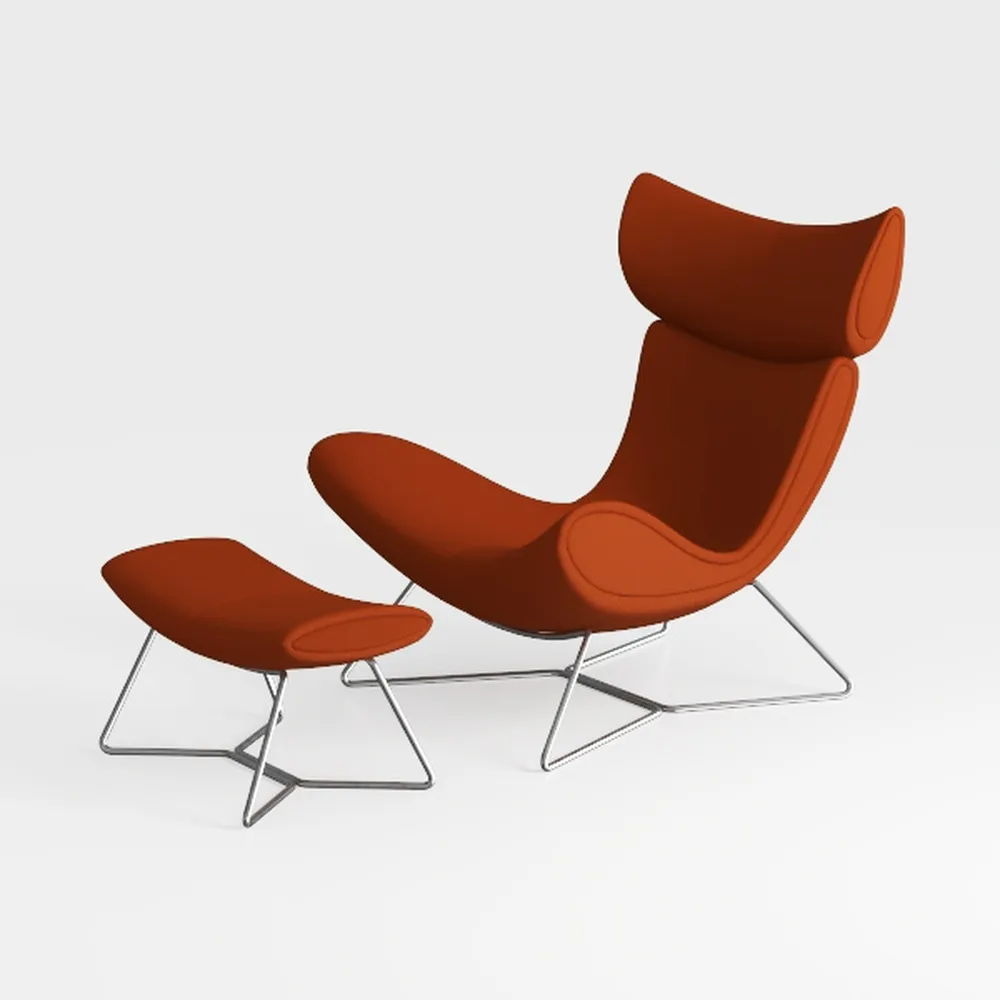 MBOOYOME Lazy Chair with Folding Ottoman, Modern A