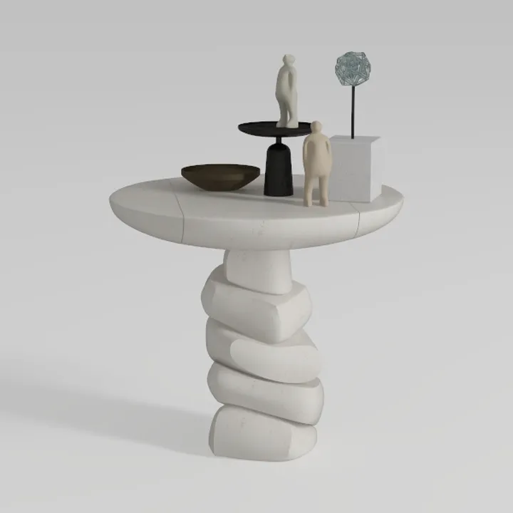 Benjara Niya 17 Inch Side End Table, Round Top