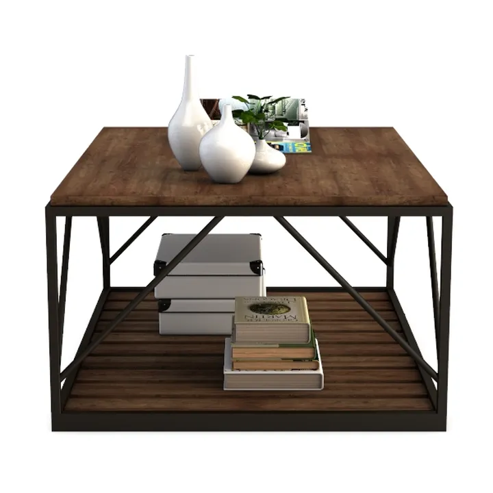 GOFLAME Square End Table Set of 2, 2-Tier Sofa