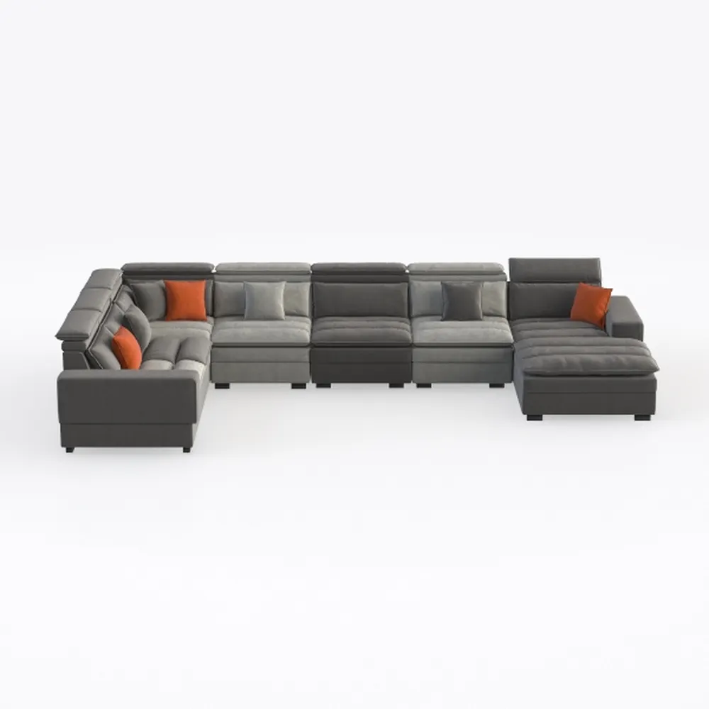 LINSY HOME Sectional Sleeper Sofa with Pull Out