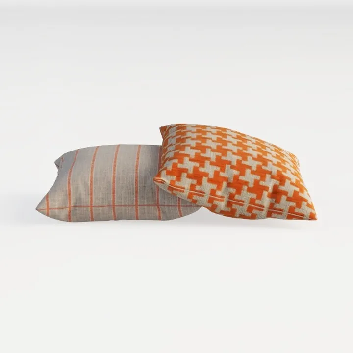 Fabric Houndstooth Striped Decorative Throw Pillows 3D Model