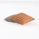 Fabric Houndstooth Striped Decorative Throw Pillows 3D Model Left 45 Degree View