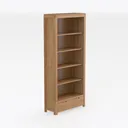 Vintage Bookcase, 5-Tier Bookcase, Freestanding Right 45 Degree View