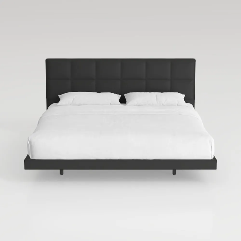 Crown Mark Erin Upholstered Panel Bed in Black, Ki