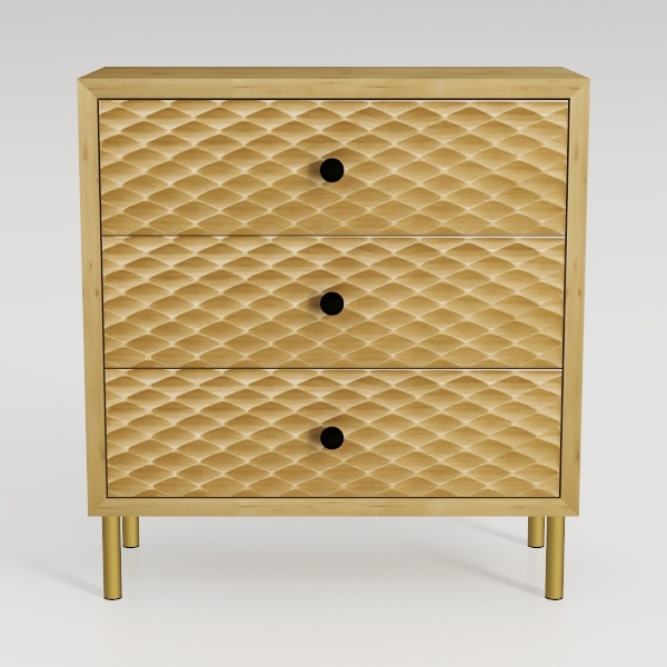 4 Drawer Dresser, Modern Rattan Dresser Chest with