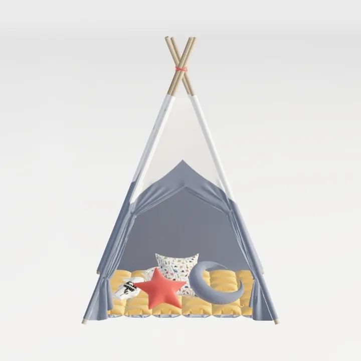 Modern Fabric Kids Play Tent Teepee 3D Model