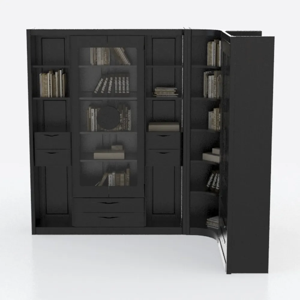 Letaya Black Storage Cabinet with Feets-Metal Home