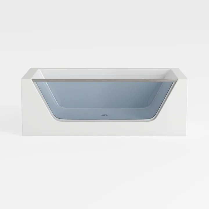 Minimalist White Acrylic Built-in Bathtub 3D Model