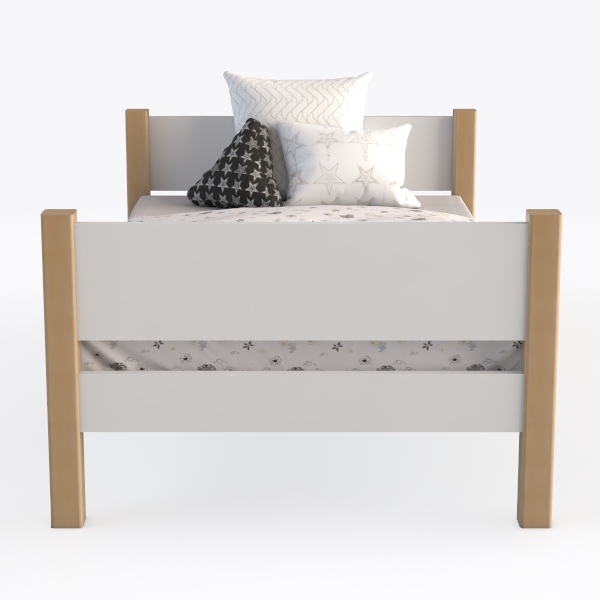 Modern Solid Wood Platform Bed with Adjustable Hea
