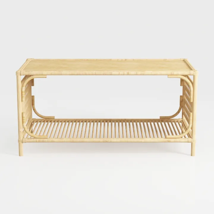 Shoe Storage Bench, Bamboo Entryway Bench with 2 