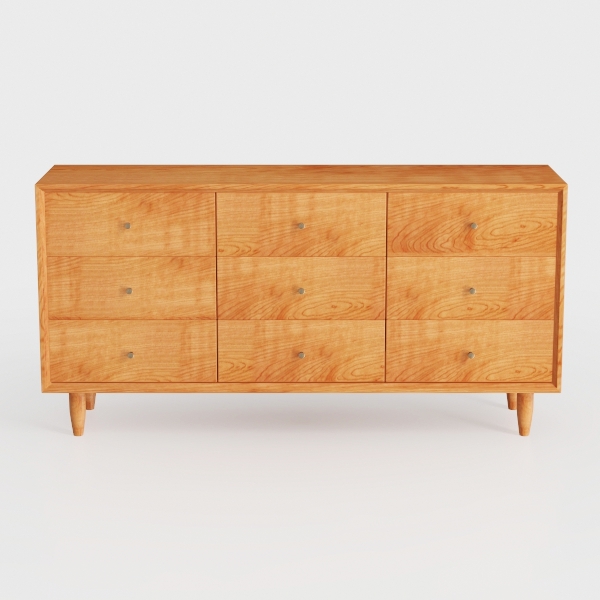 High Gloss Sideboard Buffet Burl Wood 60&#39;&#39;
