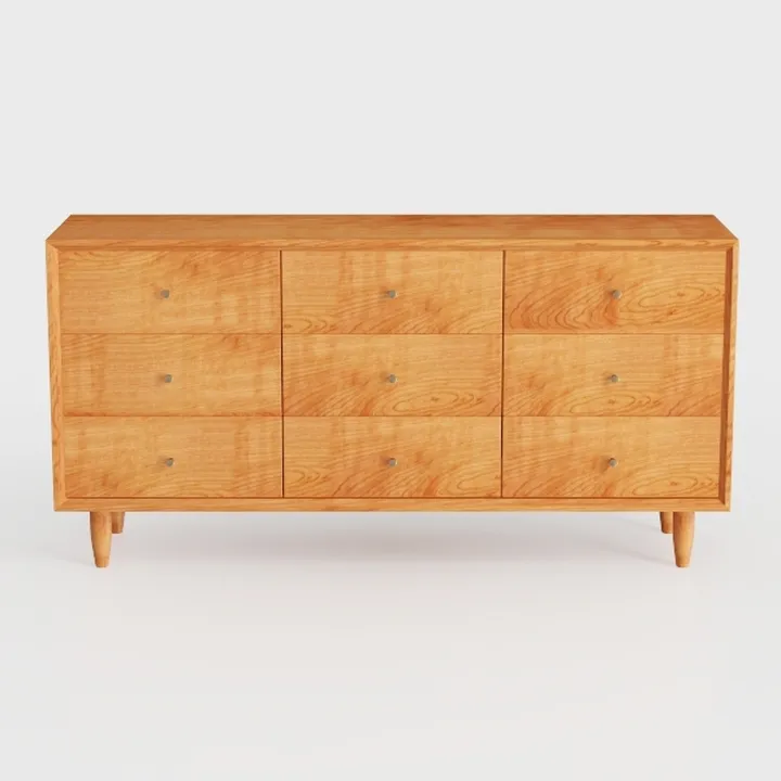 High Gloss Sideboard Buffet Burl Wood 60''