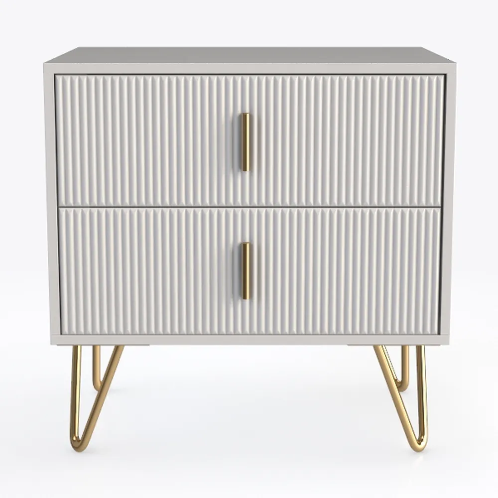 LYNSOM Fluted Night Stand Set of 2, Night Stands